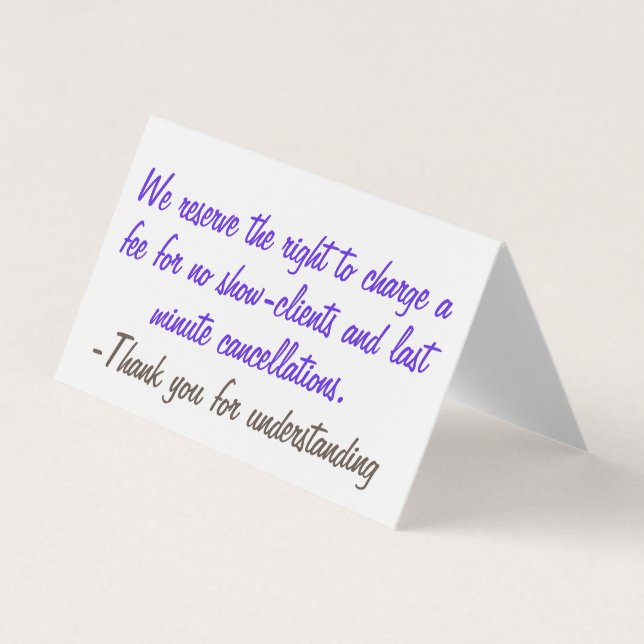 Carte De Visite Politique d'annulation (Devant)