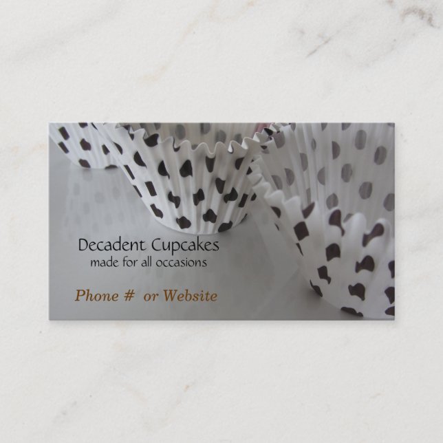 Carte De Visite Polka Dot Cupcake (Devant)