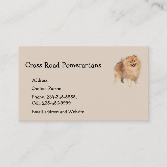 Carte De Visite Poméraniens Chien animal animal de compagnie aiman (Devant)