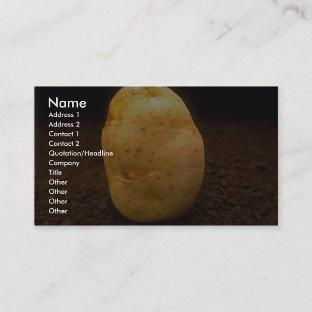 Carte De Visite Pomme de terre sur la saleté (Devant)