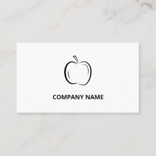 Carte De Visite Pomme minimaliste en forme de coin noir