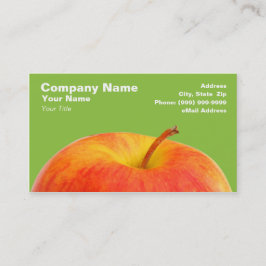 Carte De Visite Pomme rouge sur Arrière - plan vert