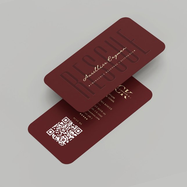 Carte De Visite Pompier moderne Secourt incendie noir rouge monogr (Modern Firefighter Fire Rescue Dark Red Gold Monogram Business Card
)