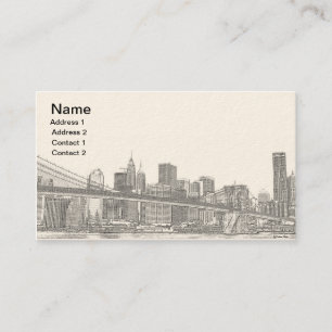 Carte De Visite Pont de Brooklyn et horizon de Manhattan