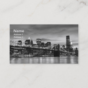 Carte De Visite Pont de Brooklyn et horizon de Manhattan la nuit
