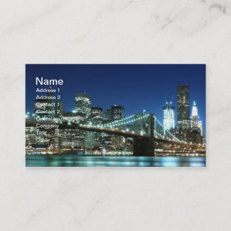 Carte De Visite Pont de Brooklyn la nuit, New York City