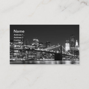 Carte De Visite Pont de Brooklyn la nuit, New York City