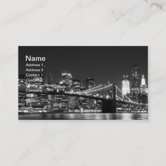 Carte De Visite Pont de Brooklyn la nuit, New York City