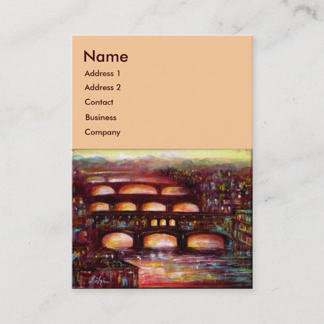 Carte De Visite Ponte Vecchio et autres ponts de Florence, rose (Devant)