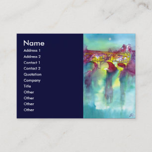 Carte De Visite PONTE VECCHIO Florence par Aquarelle de nuit Bleu