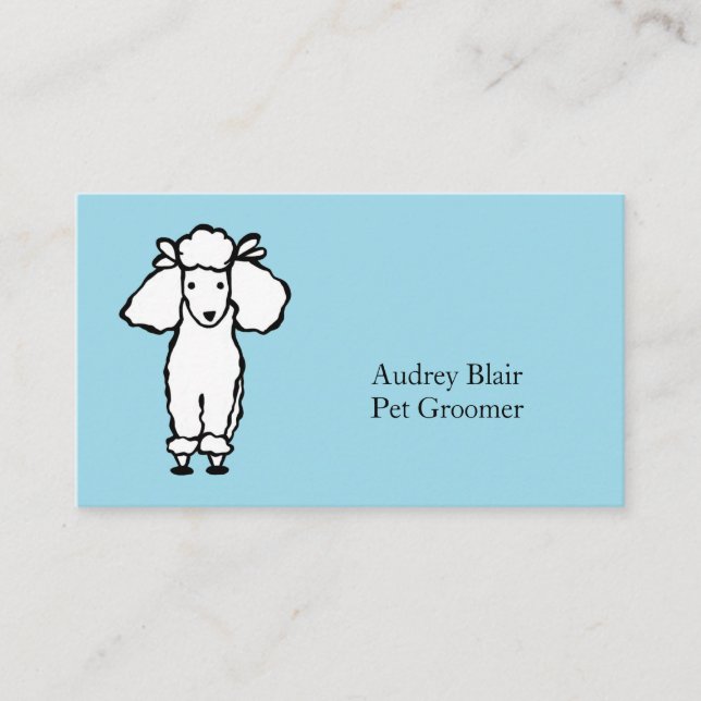 Carte De Visite Poodé blanc Groomer chien animal de compagnie Turq (Devant)