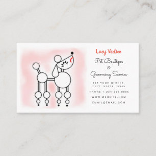 Carte De Visite Poodé Parlor Animaux de compagnie Grooming Boutiqu
