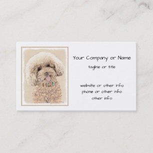Carte De Visite Poodle (Jouet, Miniature) Peinture originale de Ch