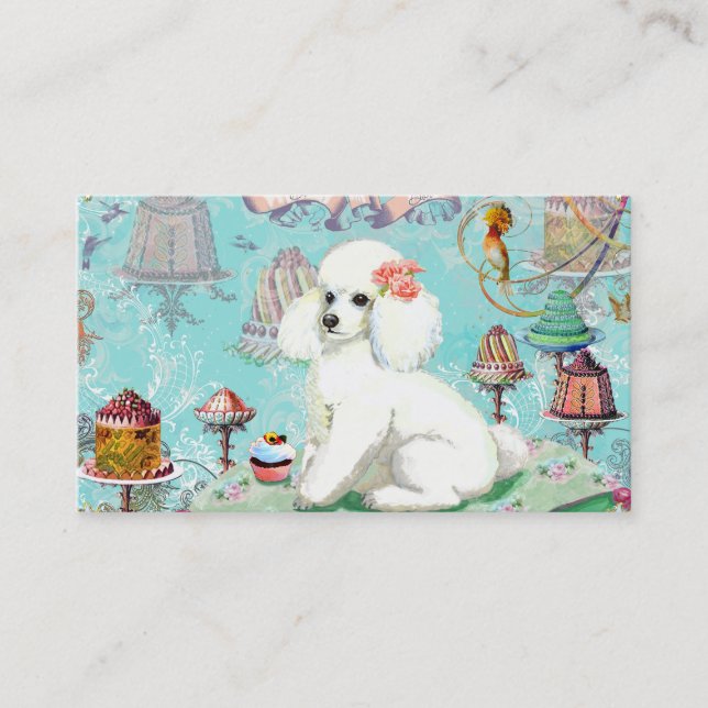 Carte De Visite Poodle Tea Party (Devant)