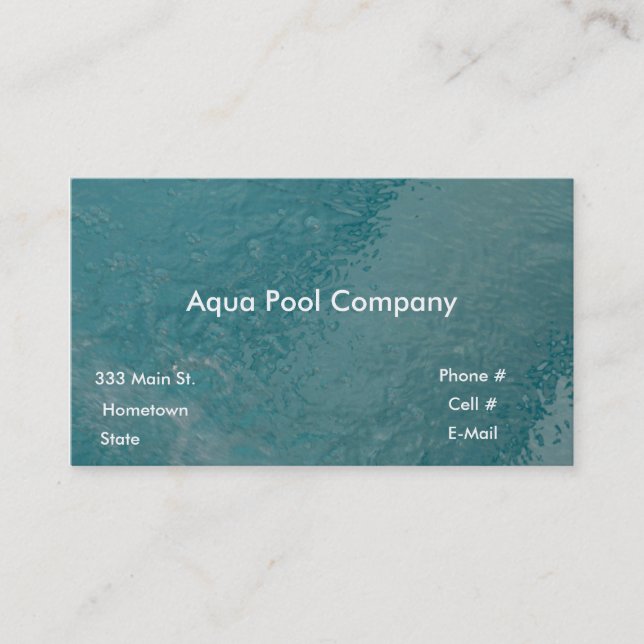 Carte De Visite Pool Company (Devant)