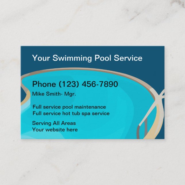 Carte De Visite Pool Professionnel Et Service Spa (Devant)