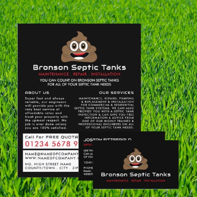 Carte De Visite Poop Emoji, Septic Company, Septic Engineer (Créateur téléchargé)