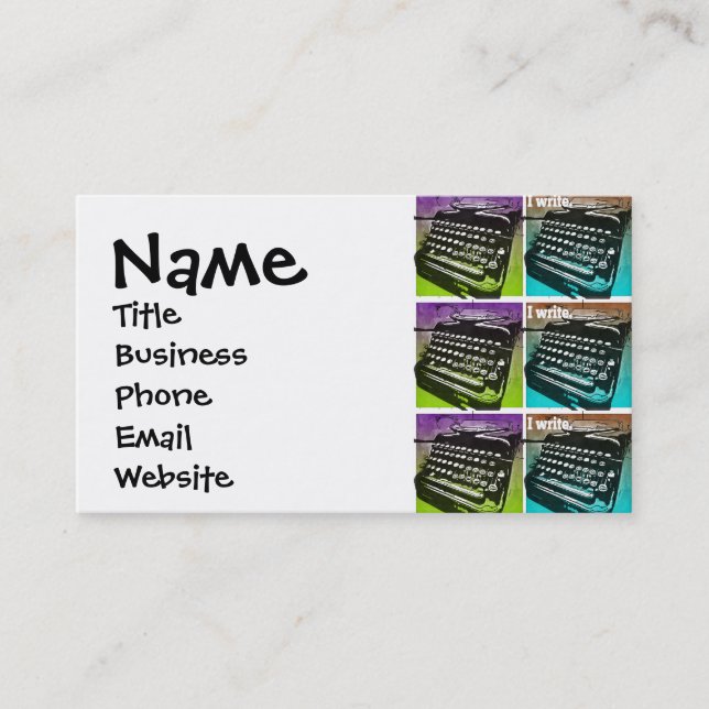 Carte De Visite Pop Art Cool pour écrivains et auteurs (Devant)