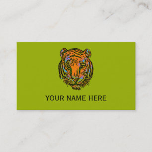 Carte De Visite Pop Art TIGER HEAD + votre backgr. & idées