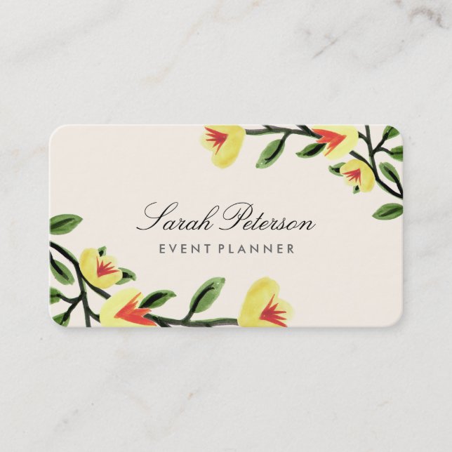 Carte De Visite Poppies jaunes (Devant)