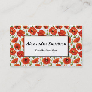 Carte De Visite Poppies rouges