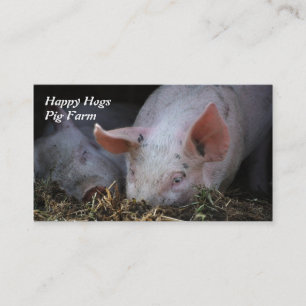 Carte De Visite Porc avec les oreilles bancales nasillant en