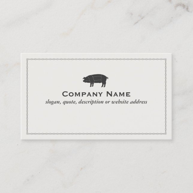 Carte De Visite Porc Barbecue Noir Pâté (Devant)