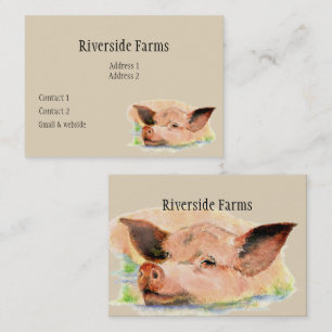 Carte De Visite Porc heureux dans des affaires d'animal de ferme