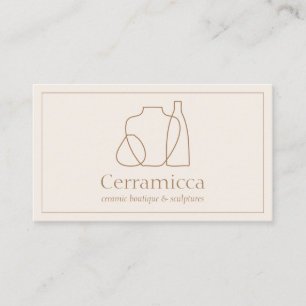Carte De Visite Porcelaine artisanale ivoire Sculpture Vase cérami