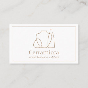 Carte De Visite Porcelaine Brown artisanale Sculpture Vase céramiq
