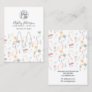 Carte De Visite Porte-bijoux à logo floral modifiable