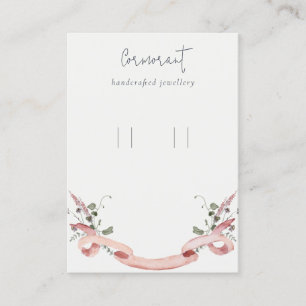 Carte De Visite Porte-boucle Fleur sauvage à ruban rose