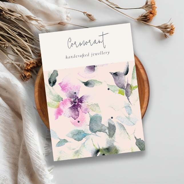 Carte De Visite Porte-culotte rose vif violet Floral 2 oreilles (Créateur téléchargé)