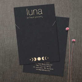 Carte De Visite Porte-écran de collier Zodiac Phase Gold Lune