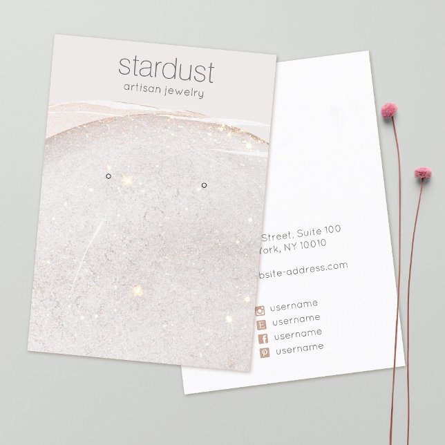 Carte De Visite Porte-oreille Aquarelle Parties scintillant douce (Créateur téléchargé)