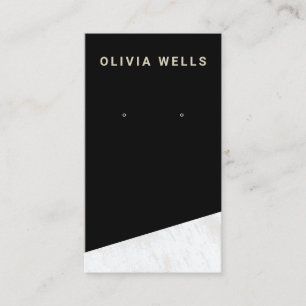 Carte De Visite Porte-oreille en bois blanc BlacK