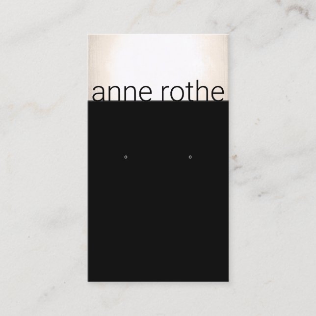 Carte De Visite Porte-oreille en or noir moderne (Devant)