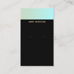 Carte De Visite Porte-oreille minimaliste noir turquoise
