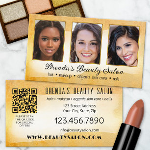 Carte De Visite Portefeuille artistique Aquarelle or Beauté