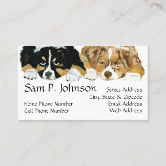Carte De Visite Portrait australien de chiots de ~ de berger