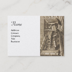 Carte De Visite PORTRAIT BIBLIOTHÈQUE AVEC LIVRES White Pearl