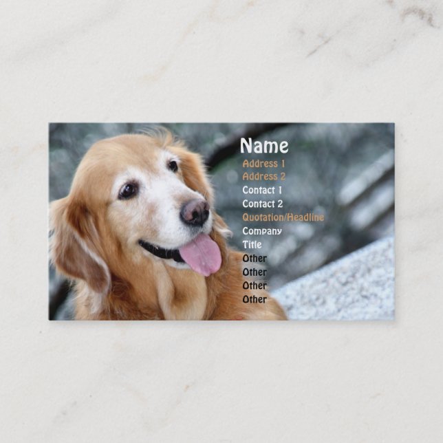 Carte De Visite Portrait de chien/photographie de sourire de (Devant)