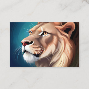 Carte De Visite Portrait de lion de côté posé-56557