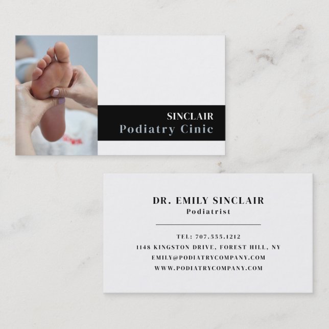 Carte De Visite Portrait de soins du pied, Clinique de podiatrie,  (Devant / Derrière)