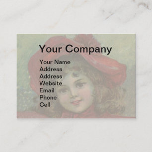 Carte De Visite Portrait d'enfant victorien de Noël avec un chapea