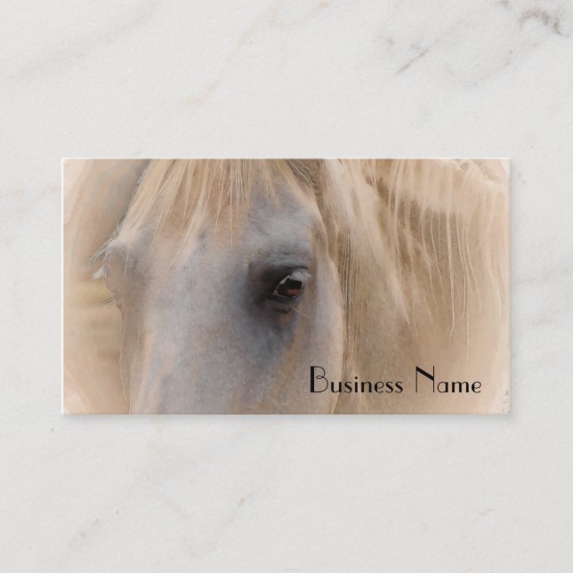 Carte De Visite Portrait du cheval blanc (Devant)