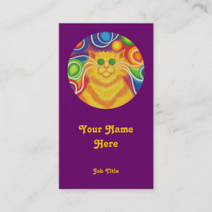 Carte De Visite Portrait "rond" Psy-cat-delic violet