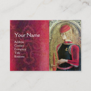 Carte De Visite PORTRAIT SAINT GEORGE, Rouge, Noir, Jaune or