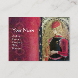 Carte De Visite PORTRAIT SAINT GEORGE, Rouge, Noir, Jaune or