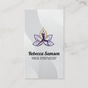 Carte De Visite Pose de yoga   Fleur Lotus